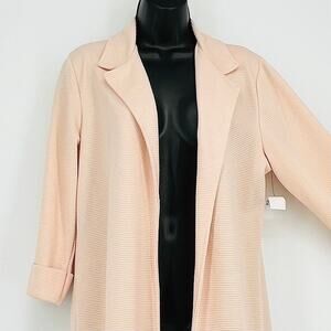 Boohoo Long Open Cardigan in Cream Size 10